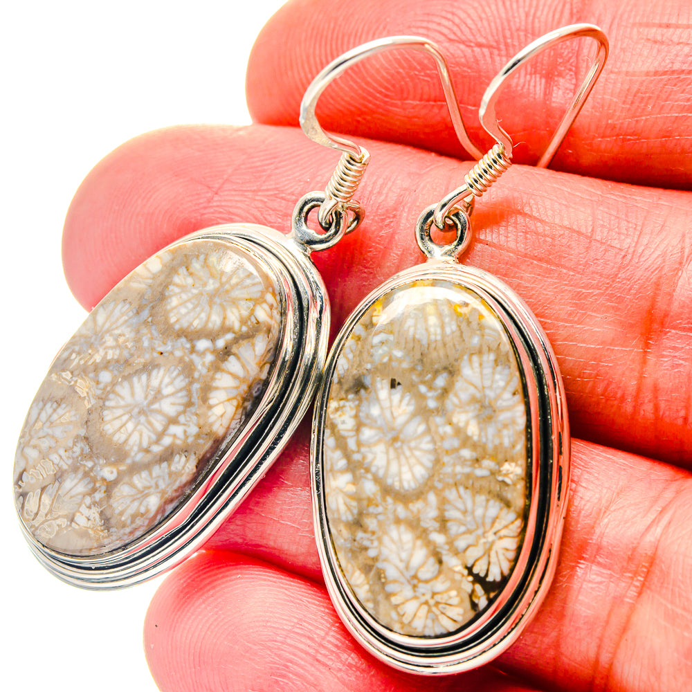 Fossil Coral Earrings handcrafted by Anasilvercos - EARR423311