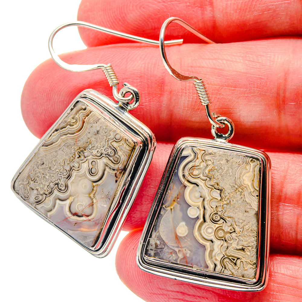 Laguna Lace Agate Earrings handcrafted by Anasilvercos - EARR423323