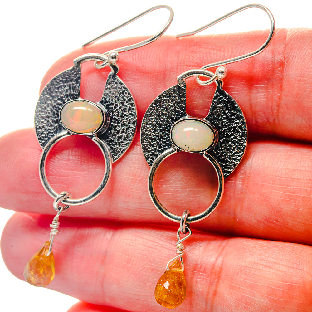 Ethiopian Opal Earrings handcrafted by Anasilvercos - EARR423361