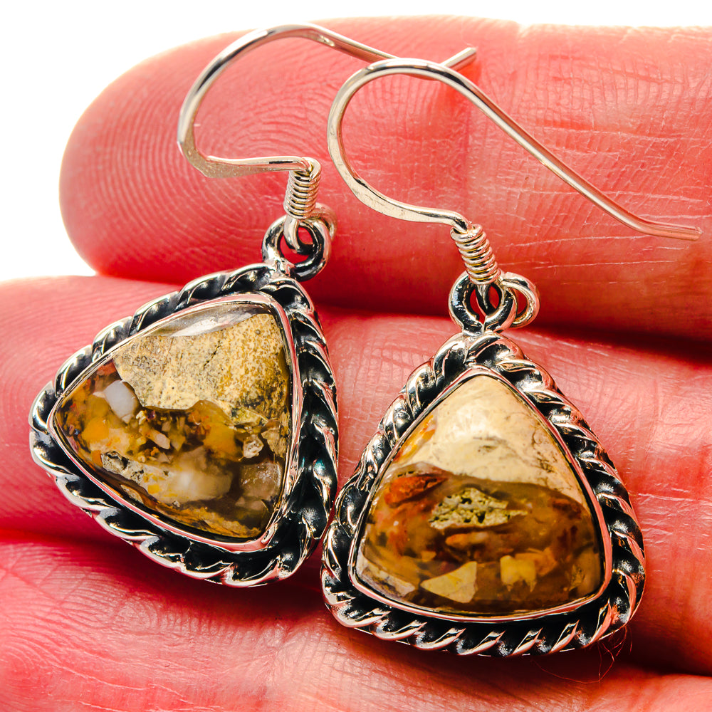 Brecciated Mookaite Earrings handcrafted by Anasilvercos - EARR423370
