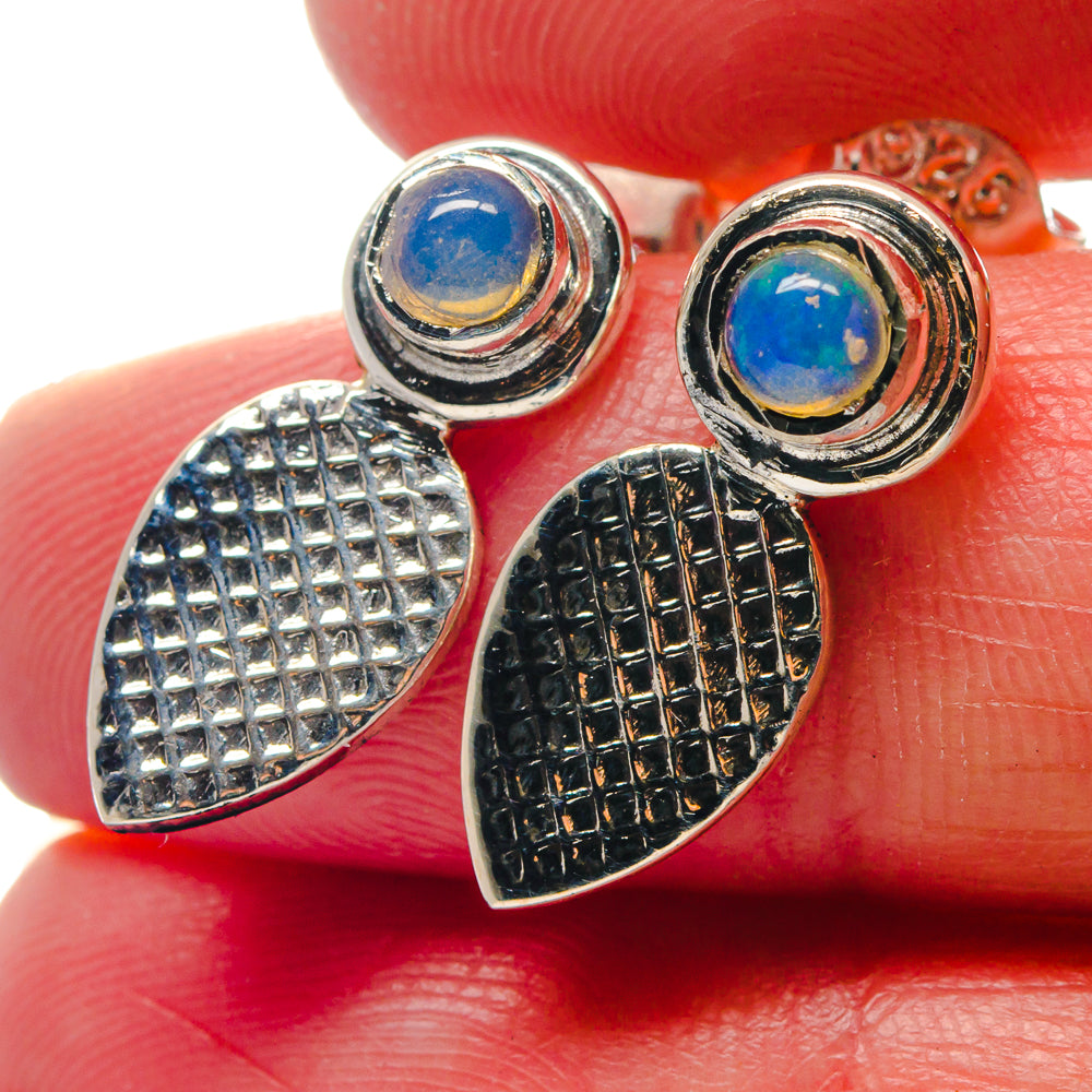 Ethiopian Opal Earrings handcrafted by Anasilvercos - EARR423371