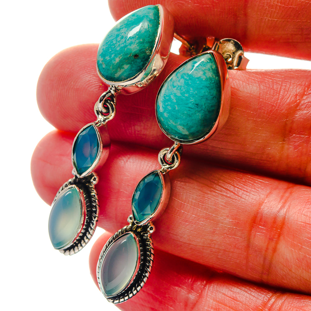 Amazonite Earrings handcrafted by Anasilvercos - EARR423374