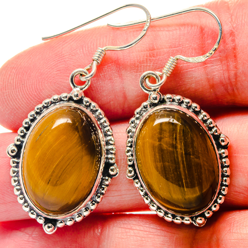 Tiger Eye Earrings handcrafted by Anasilvercos - EARR423392