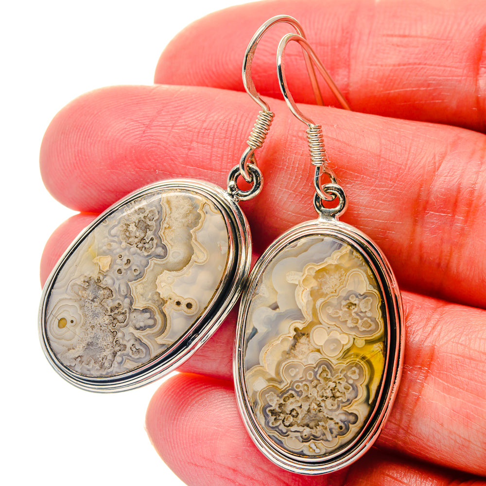 Laguna Lace Agate Earrings handcrafted by Anasilvercos - EARR423398