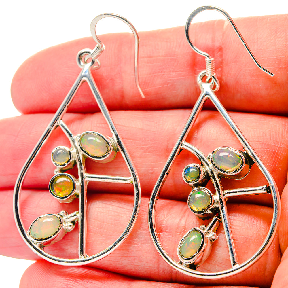Ethiopian Opal Earrings handcrafted by Anasilvercos - EARR423409