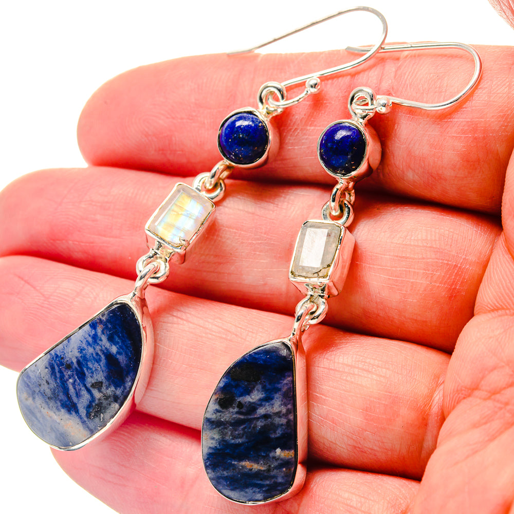 Sodalite Earrings handcrafted by Anasilvercos - EARR423417
