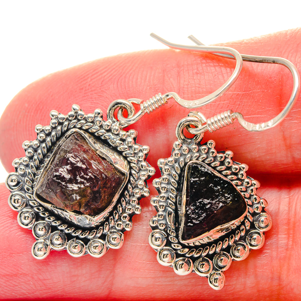 Picasso Jasper, Tektite, White Quartz Pendants handcrafted by Anasilvercos - EARR423465