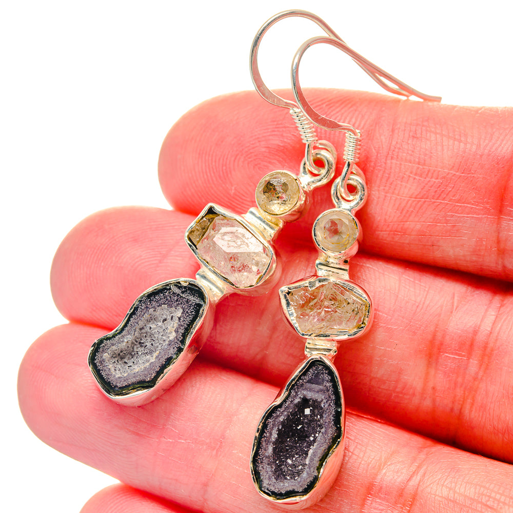 Blue Lace Agate Earrings handcrafted by Anasilvercos - EARR423469