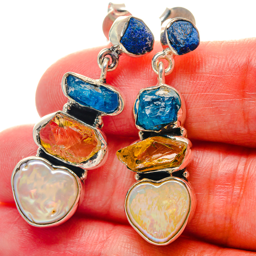 Rainbow Moonstone Rings handcrafted by Anasilvercos - EARR423484