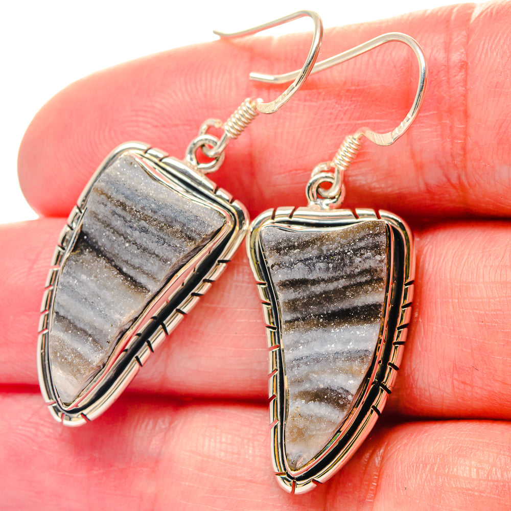 Rainbow Moonstone, Blue Topaz Earrings handcrafted by Anasilvercos - EARR423496