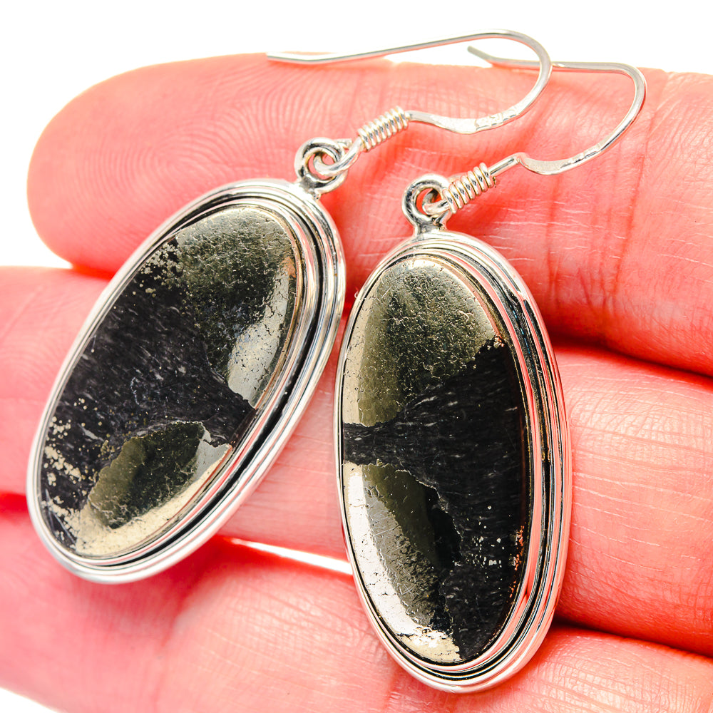 Pyrite Agate Earrings handcrafted by Anasilvercos - EARR423520