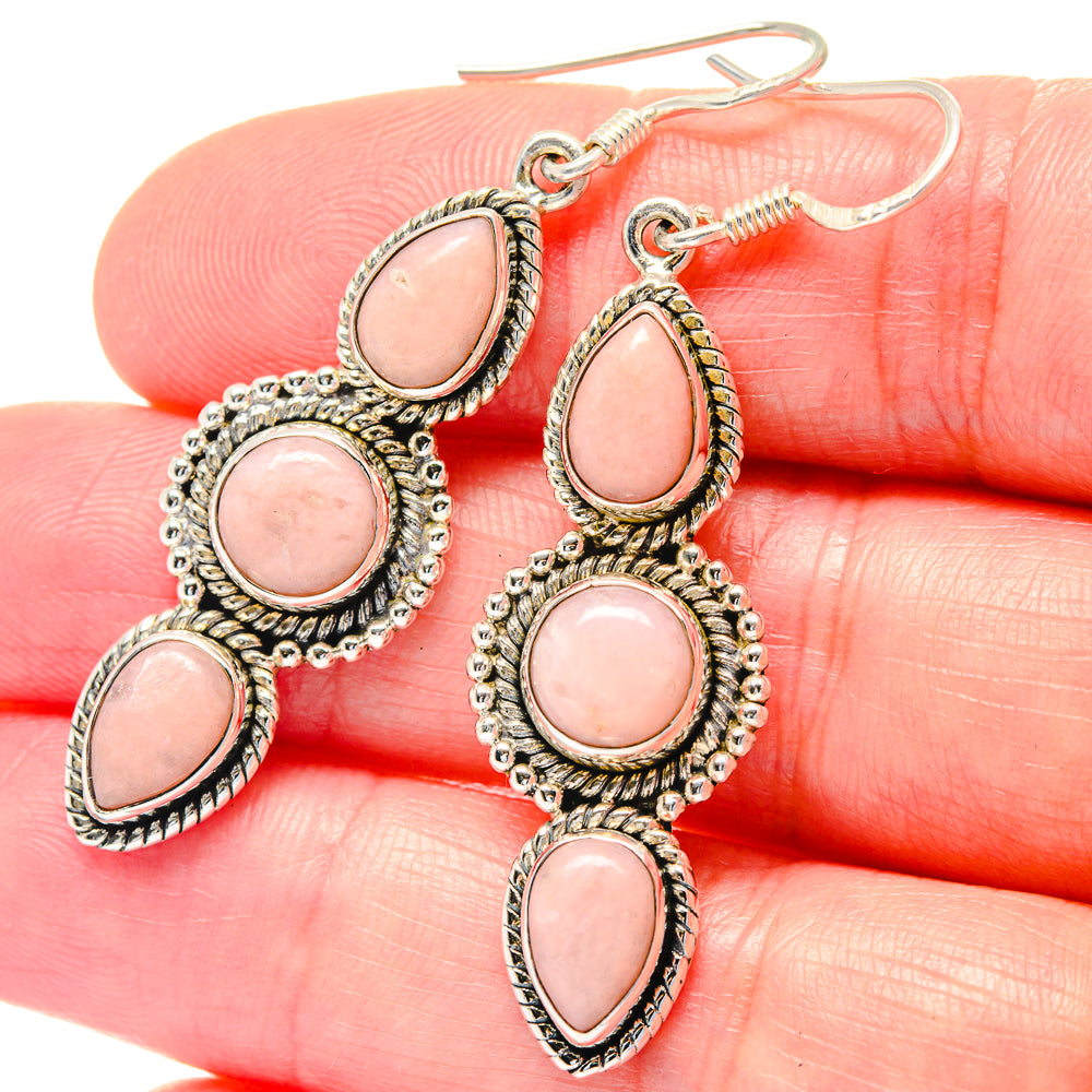 Pink Opal Earrings handcrafted by Anasilvercos - EARR423523