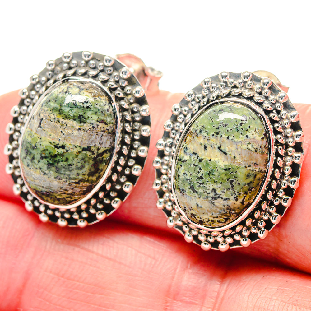 Lizard Jasper Earrings handcrafted by Anasilvercos - EARR423543