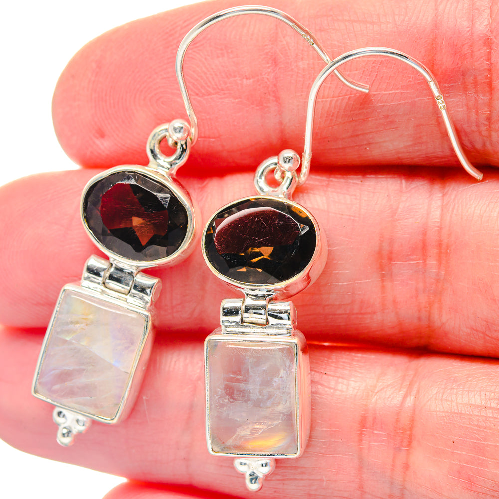 Rainbow Moonstone Earrings handcrafted by Anasilvercos - EARR423559