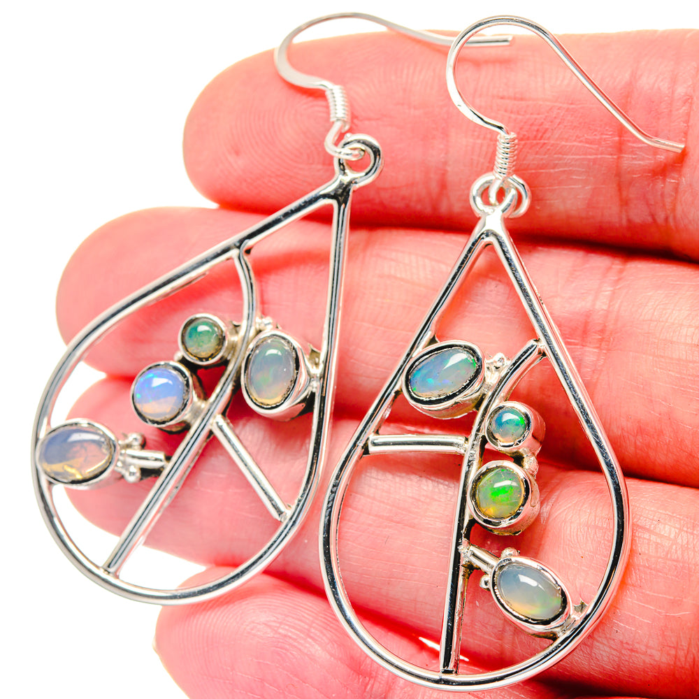 Ethiopian Opal Earrings handcrafted by Anasilvercos - EARR423561