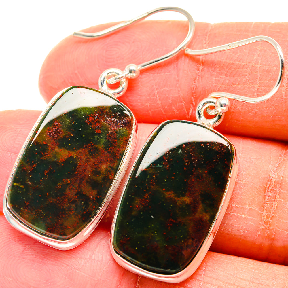 Bloodstone Earrings handcrafted by Anasilvercos - EARR423765