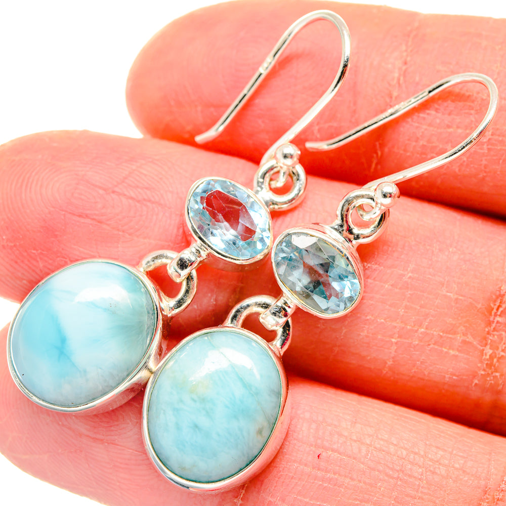 Larimar Earrings handcrafted by Anasilvercos - EARR423766