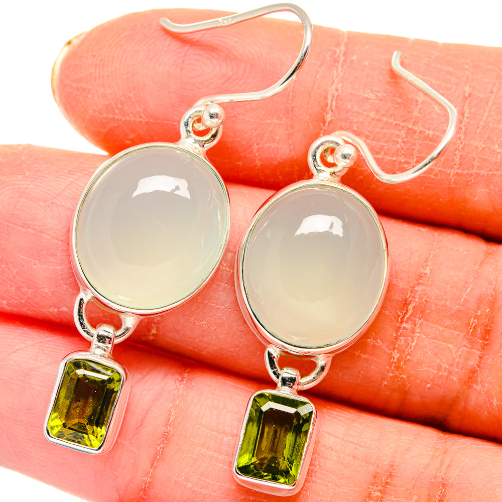 Aqua Chalcedony Earrings handcrafted by Anasilvercos - EARR423775