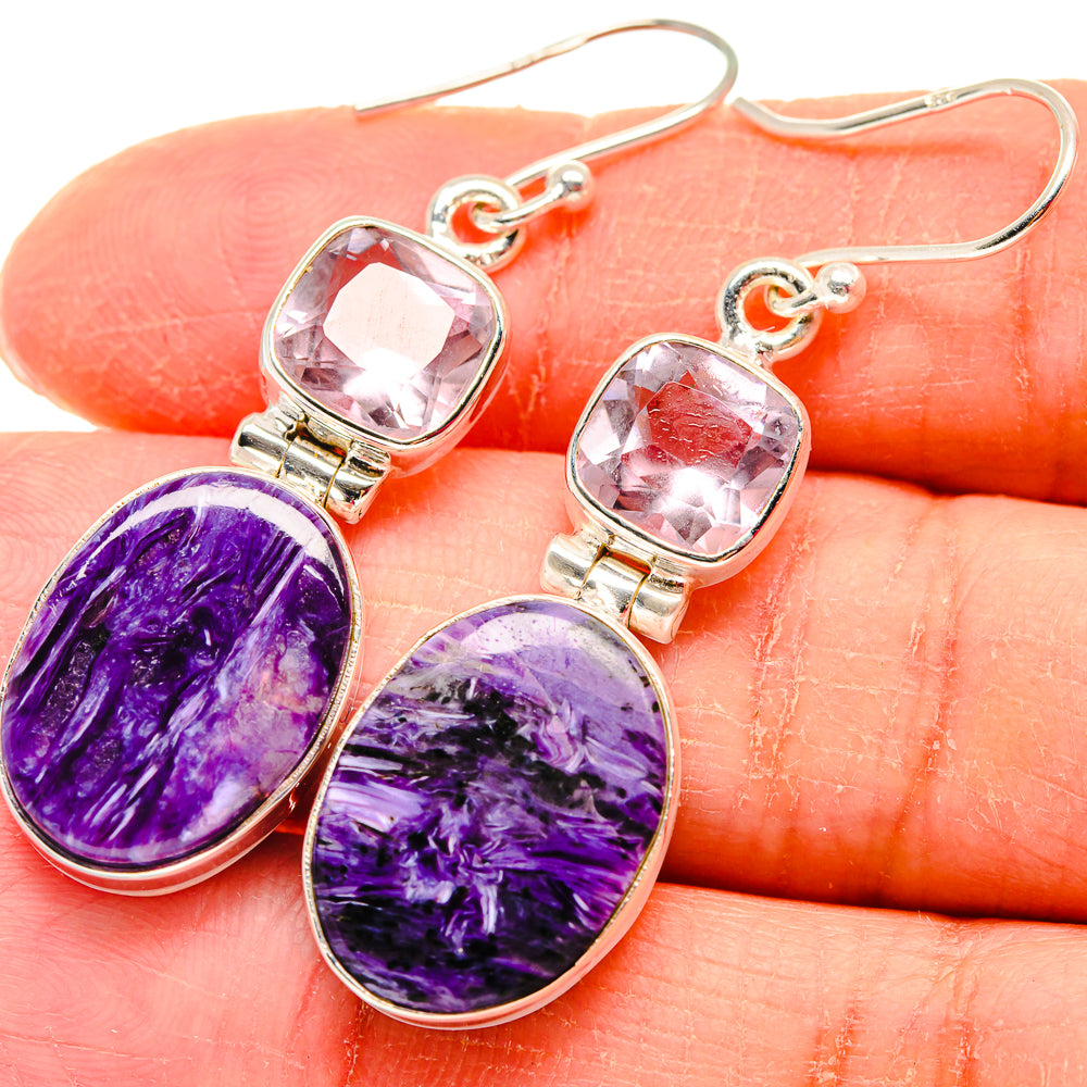 Charoite Earrings handcrafted by Anasilvercos - EARR423776