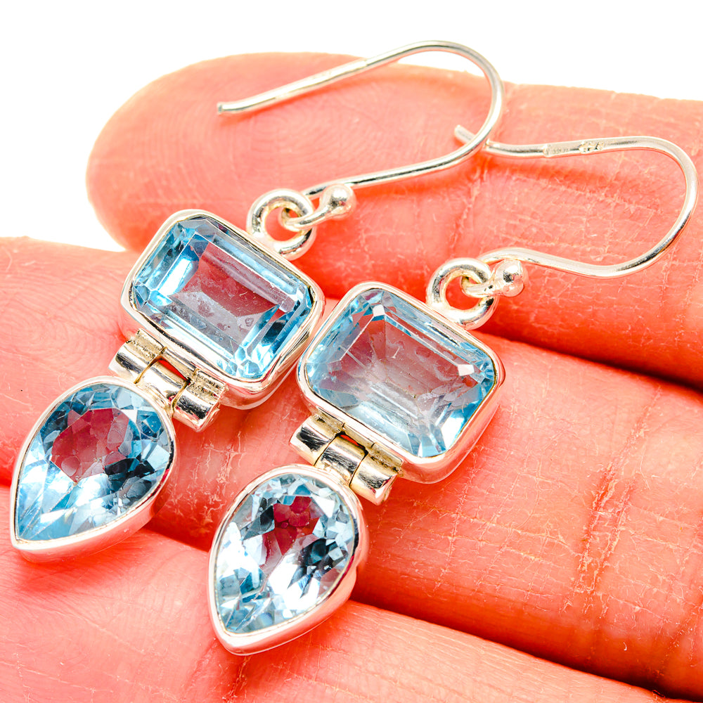 Blue Topaz Earrings handcrafted by Anasilvercos - EARR423777
