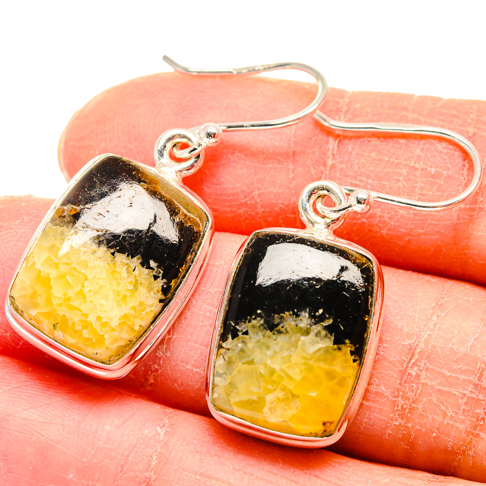 Septarian Nodule Earrings handcrafted by Anasilvercos - EARR423781