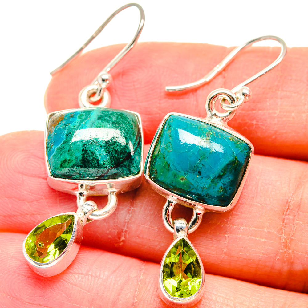 Chrysocolla Earrings handcrafted by Anasilvercos - EARR423786
