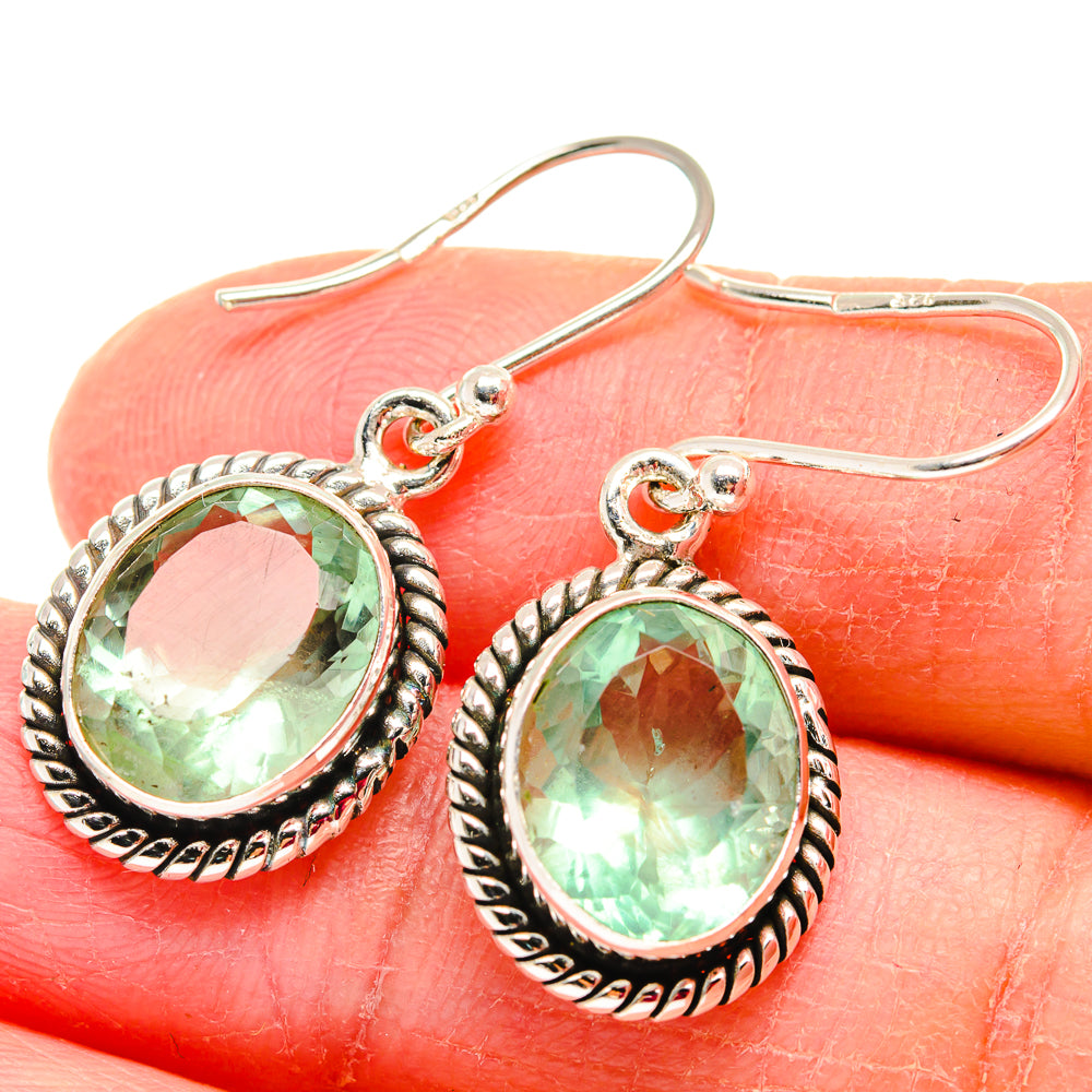 Green Fluorite Earrings handcrafted by Anasilvercos - EARR423789