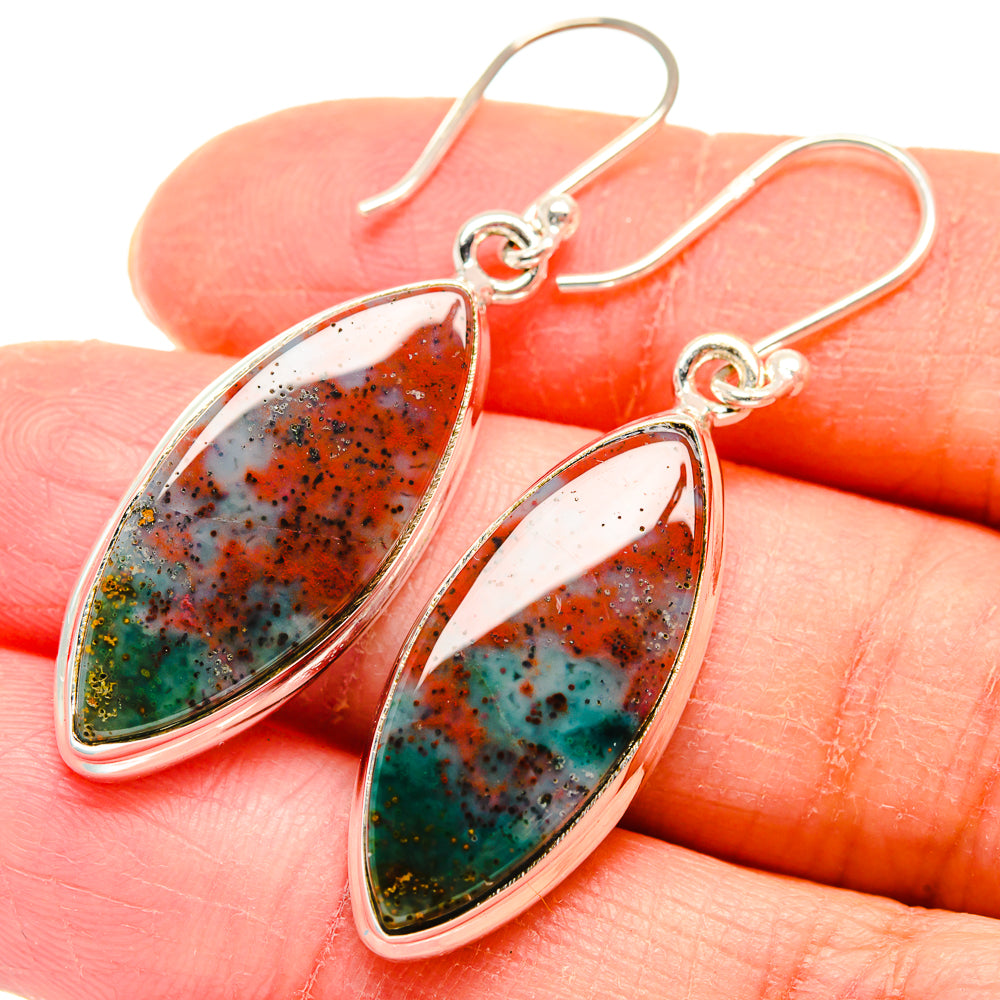 Bloodstone Earrings handcrafted by Anasilvercos - EARR423793