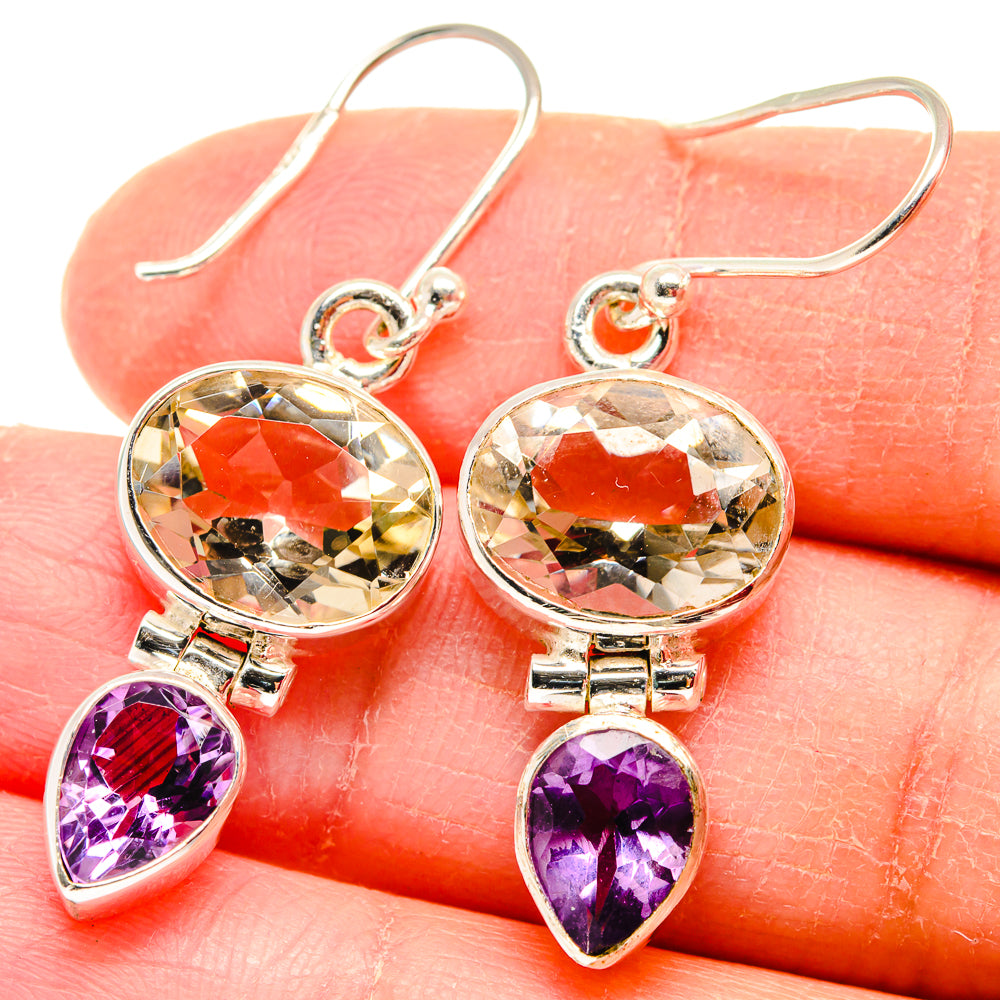 Green Amethyst Earrings handcrafted by Anasilvercos - EARR423796