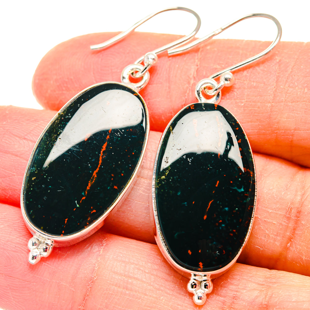 Bloodstone Earrings handcrafted by Anasilvercos - EARR423798