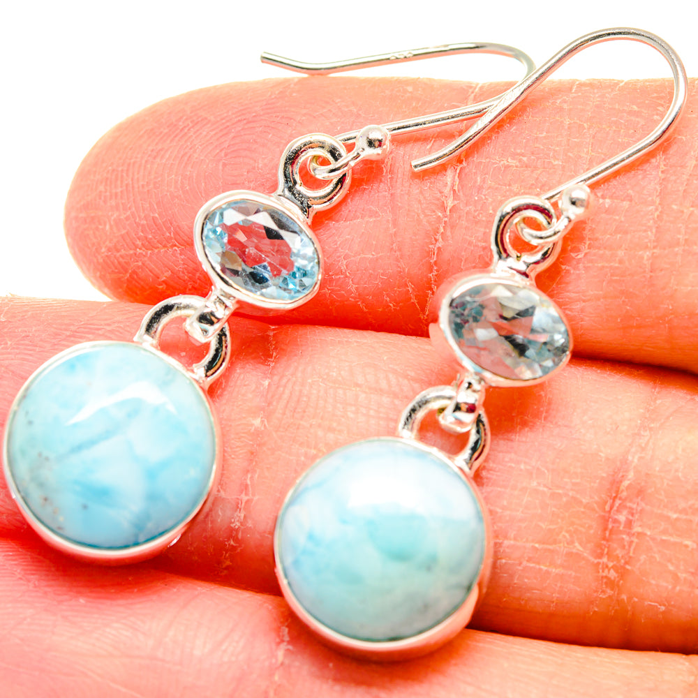 Larimar Earrings handcrafted by Anasilvercos - EARR423804