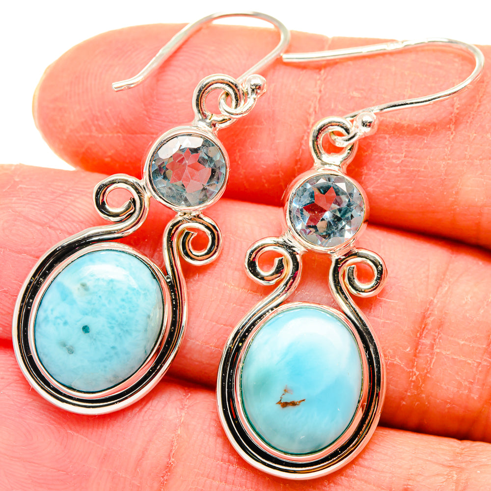 Larimar Earrings handcrafted by Anasilvercos - EARR423811