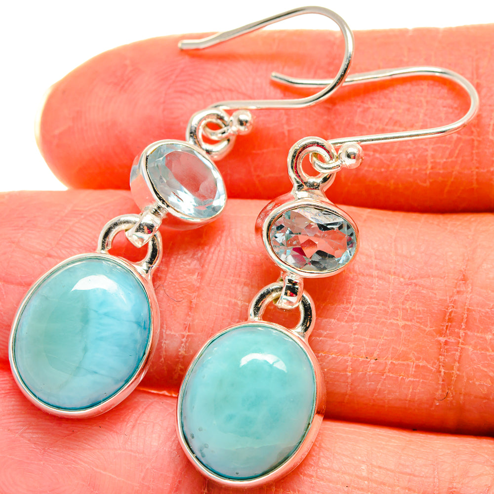Larimar Earrings handcrafted by Anasilvercos - EARR423816