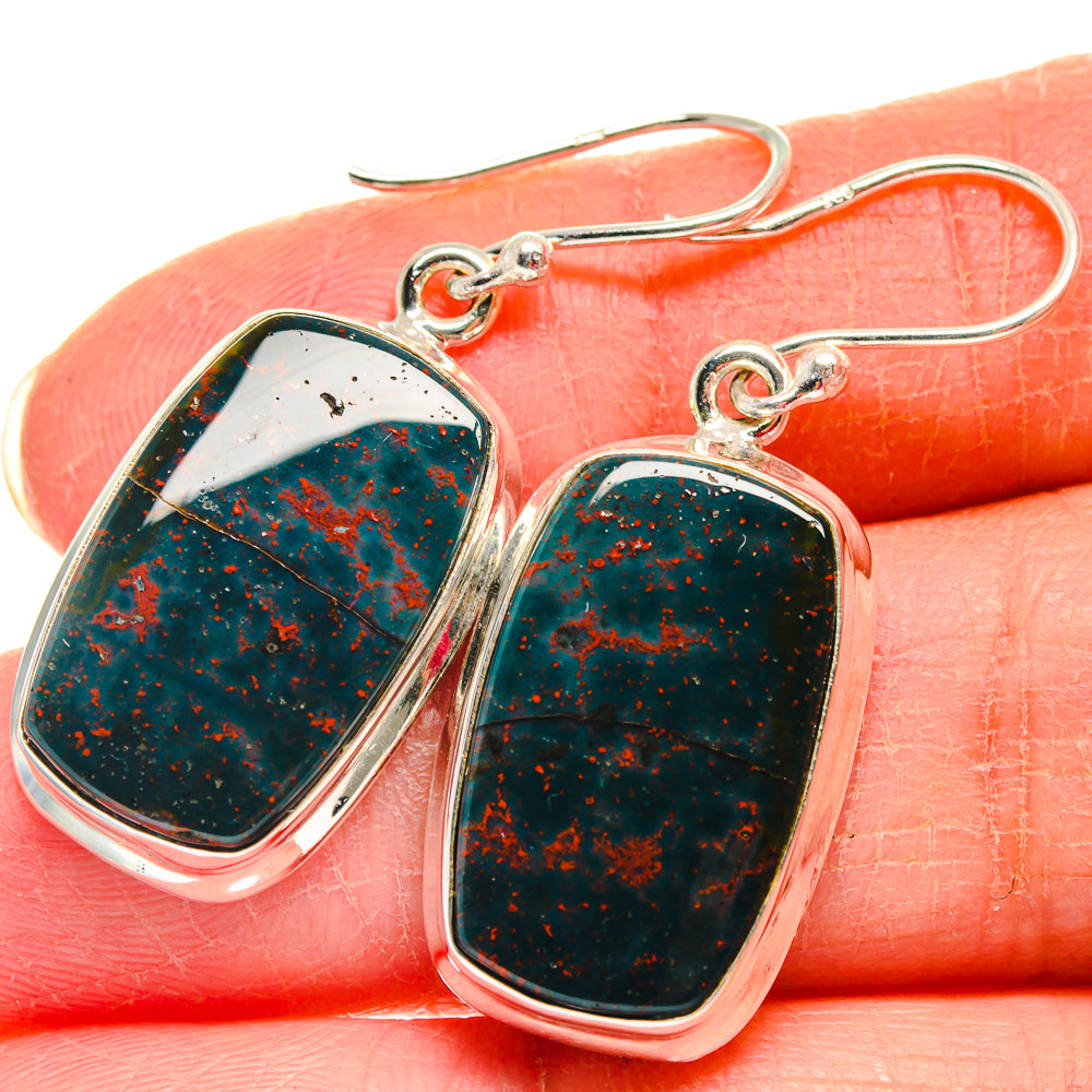 Bloodstone Earrings handcrafted by Anasilvercos - EARR423818