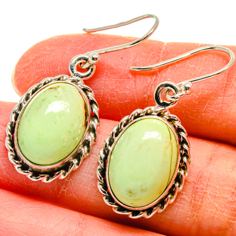 Lemon Chrysoprase Earrings handcrafted by Anasilvercos - EARR423827
