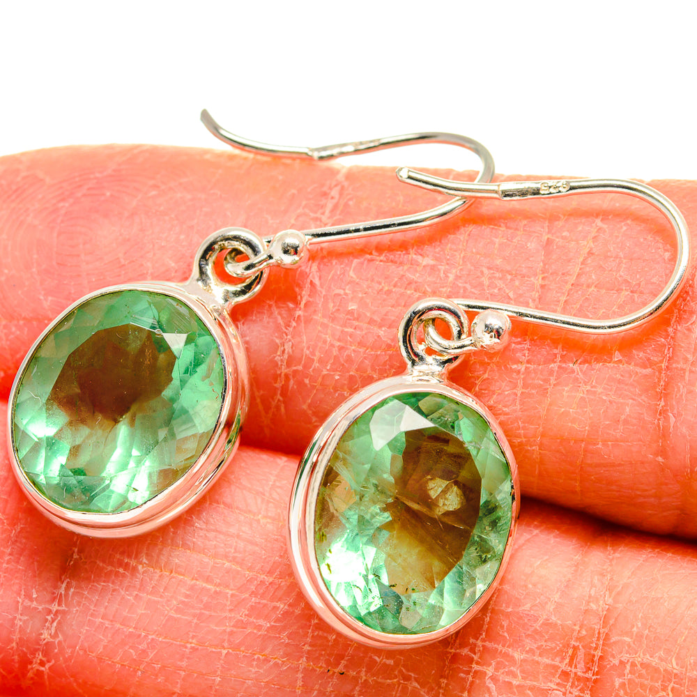 Green Fluorite Earrings handcrafted by Anasilvercos - EARR423828