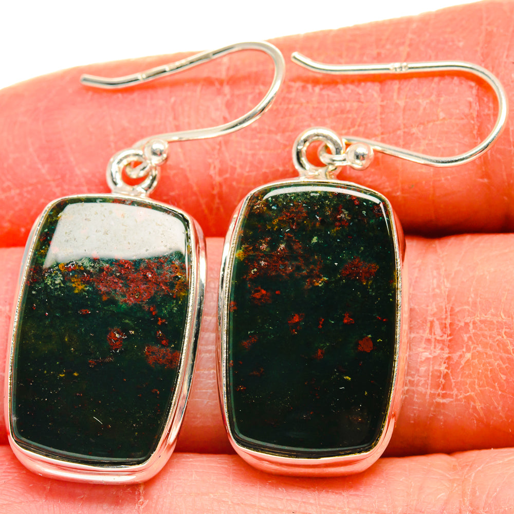 Bloodstone Earrings handcrafted by Anasilvercos - EARR423833