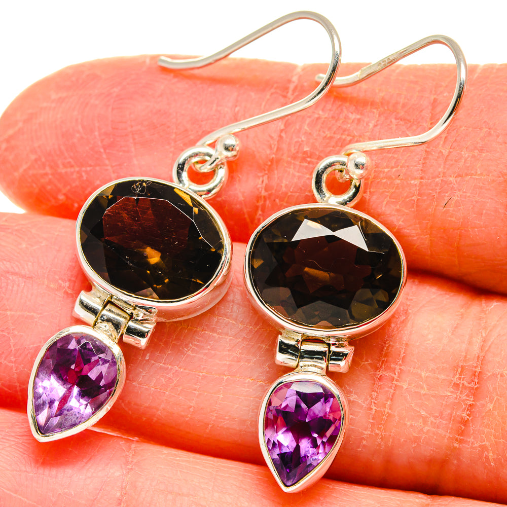 Smoky Quartz Earrings handcrafted by Anasilvercos - EARR423836