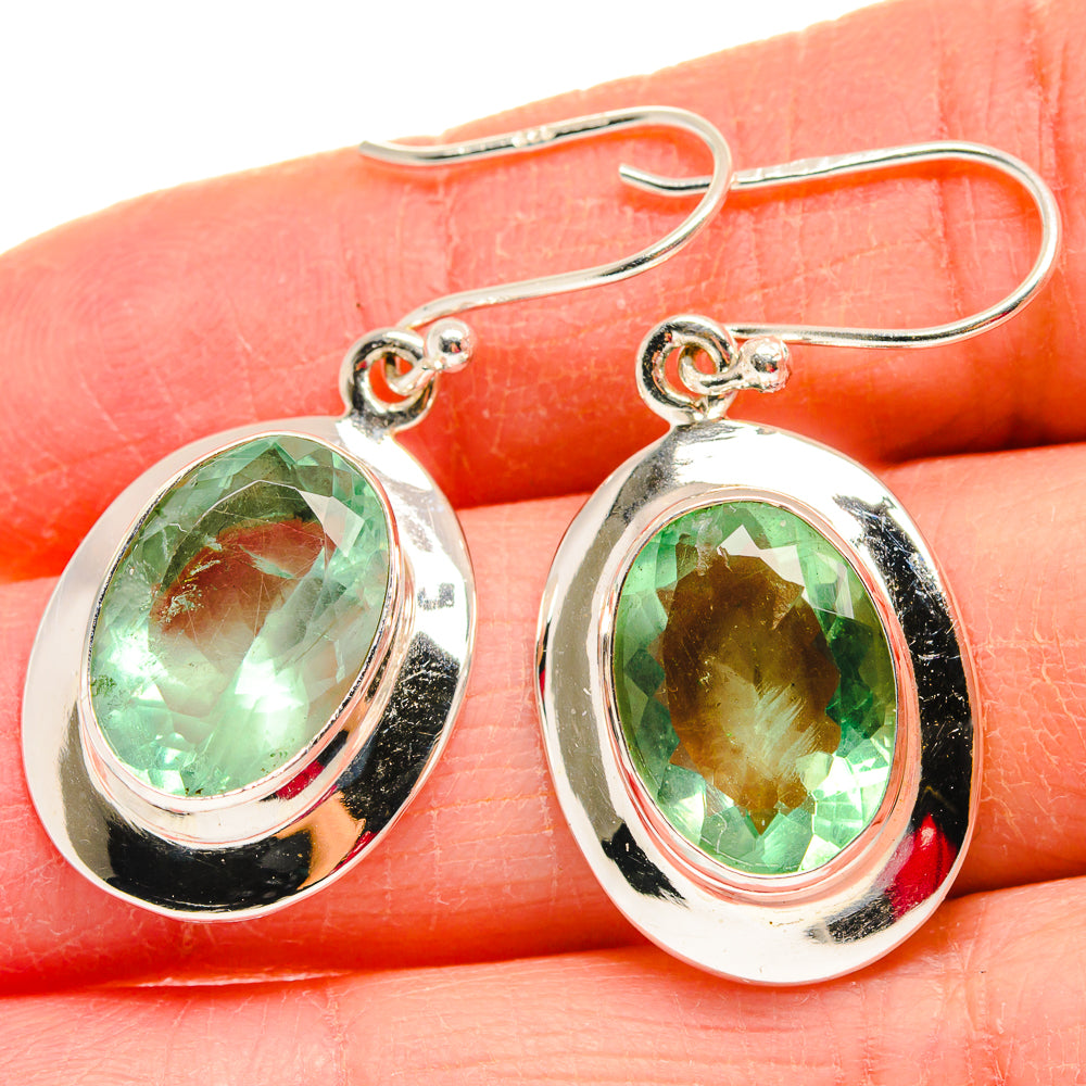 Green Fluorite Earrings handcrafted by Anasilvercos - EARR423838
