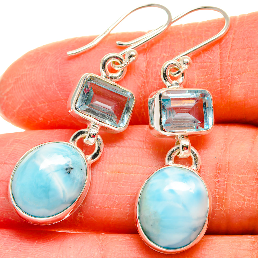 Larimar Earrings handcrafted by Anasilvercos - EARR423839