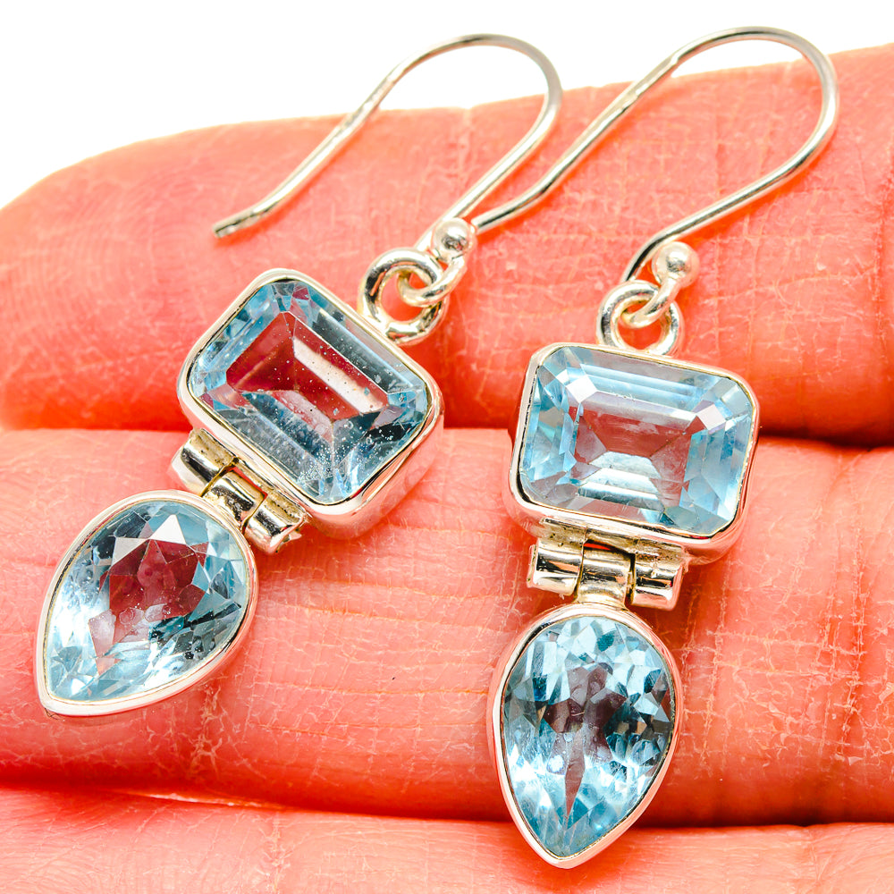 Blue Topaz Earrings handcrafted by Anasilvercos - EARR423843