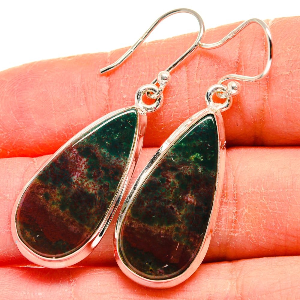 Bloodstone Earrings handcrafted by Anasilvercos - EARR423846