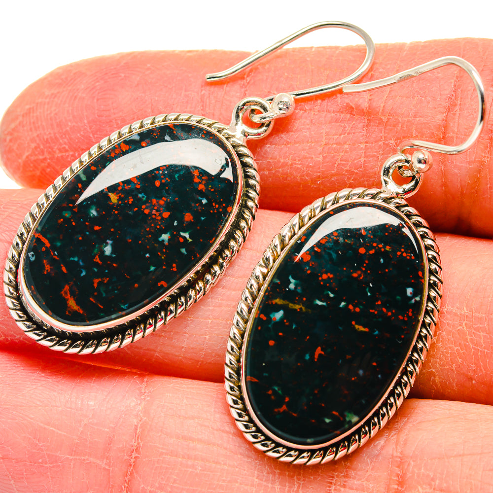 Bloodstone Earrings handcrafted by Anasilvercos - EARR423847
