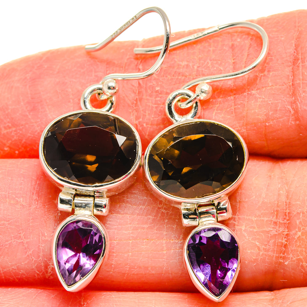 Smoky Quartz Earrings handcrafted by Anasilvercos - EARR423854
