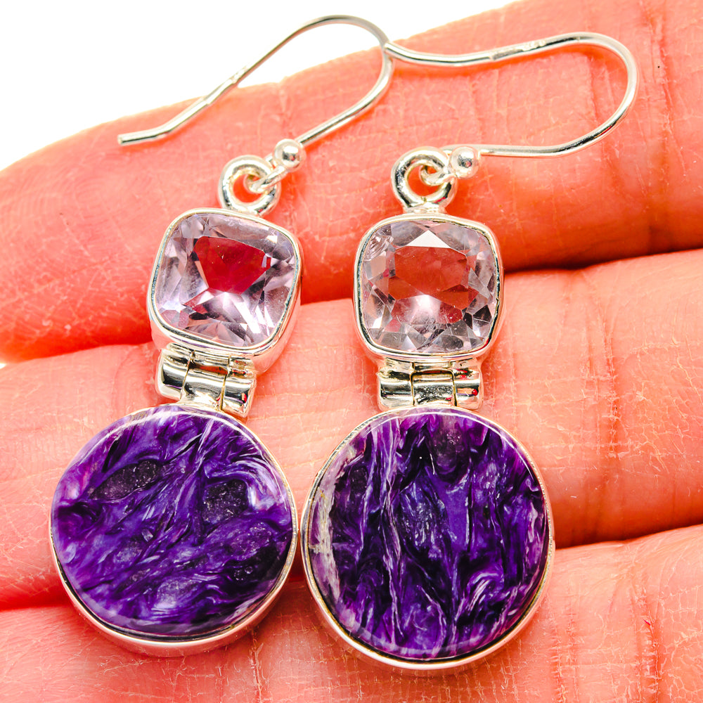 Charoite Earrings handcrafted by Anasilvercos - EARR423857