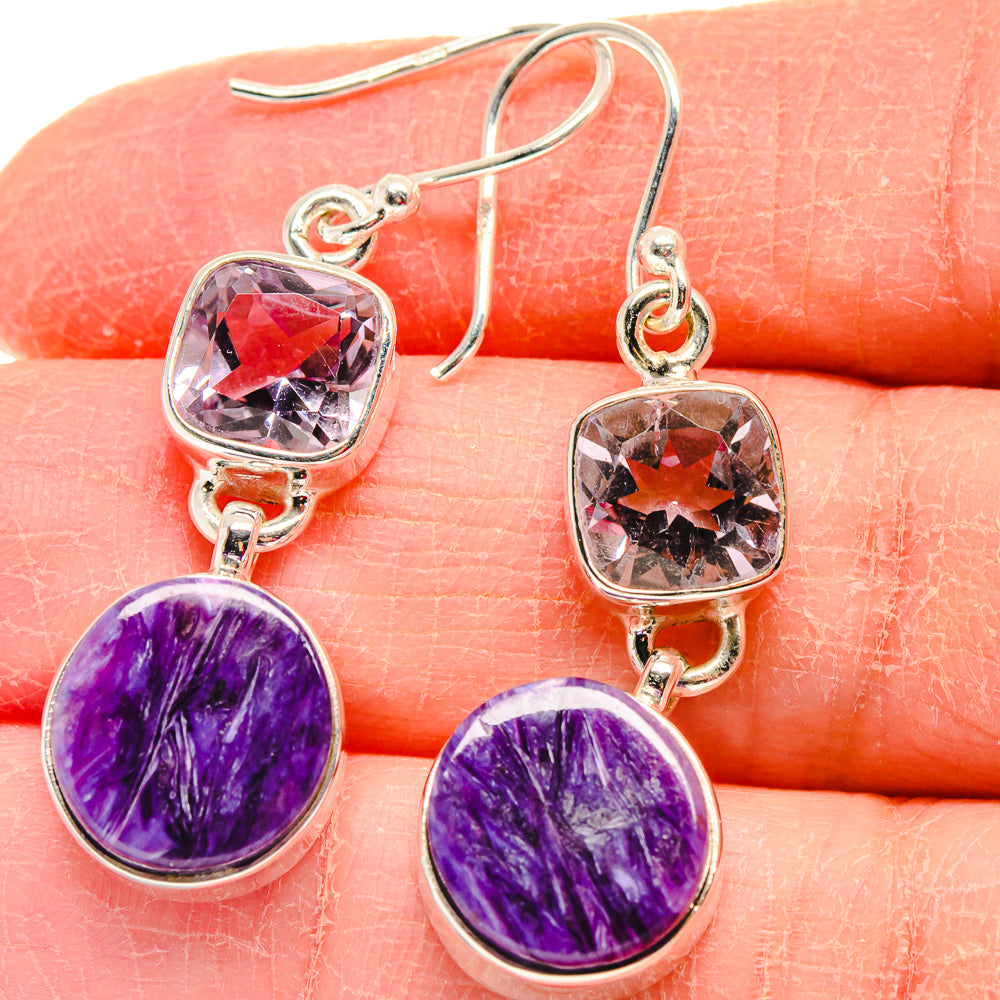 Charoite Earrings handcrafted by Anasilvercos - EARR423862
