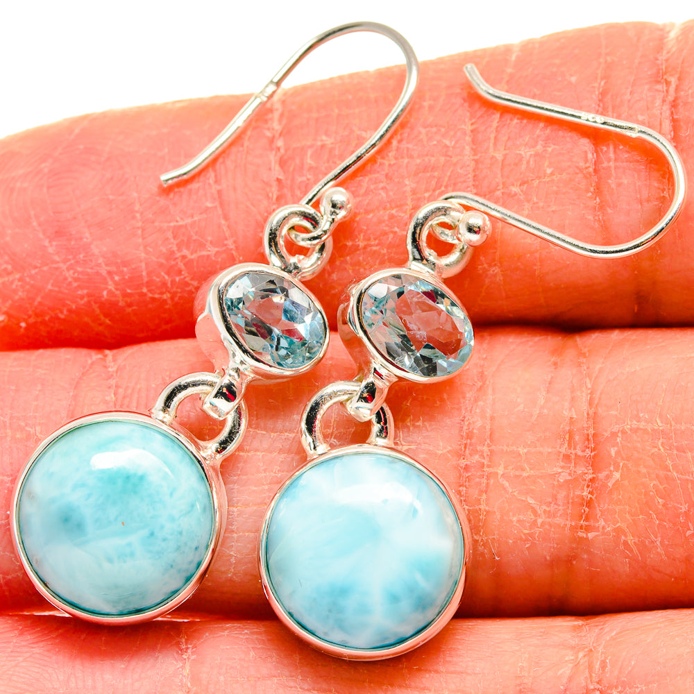 Larimar Earrings handcrafted by Anasilvercos - EARR423863