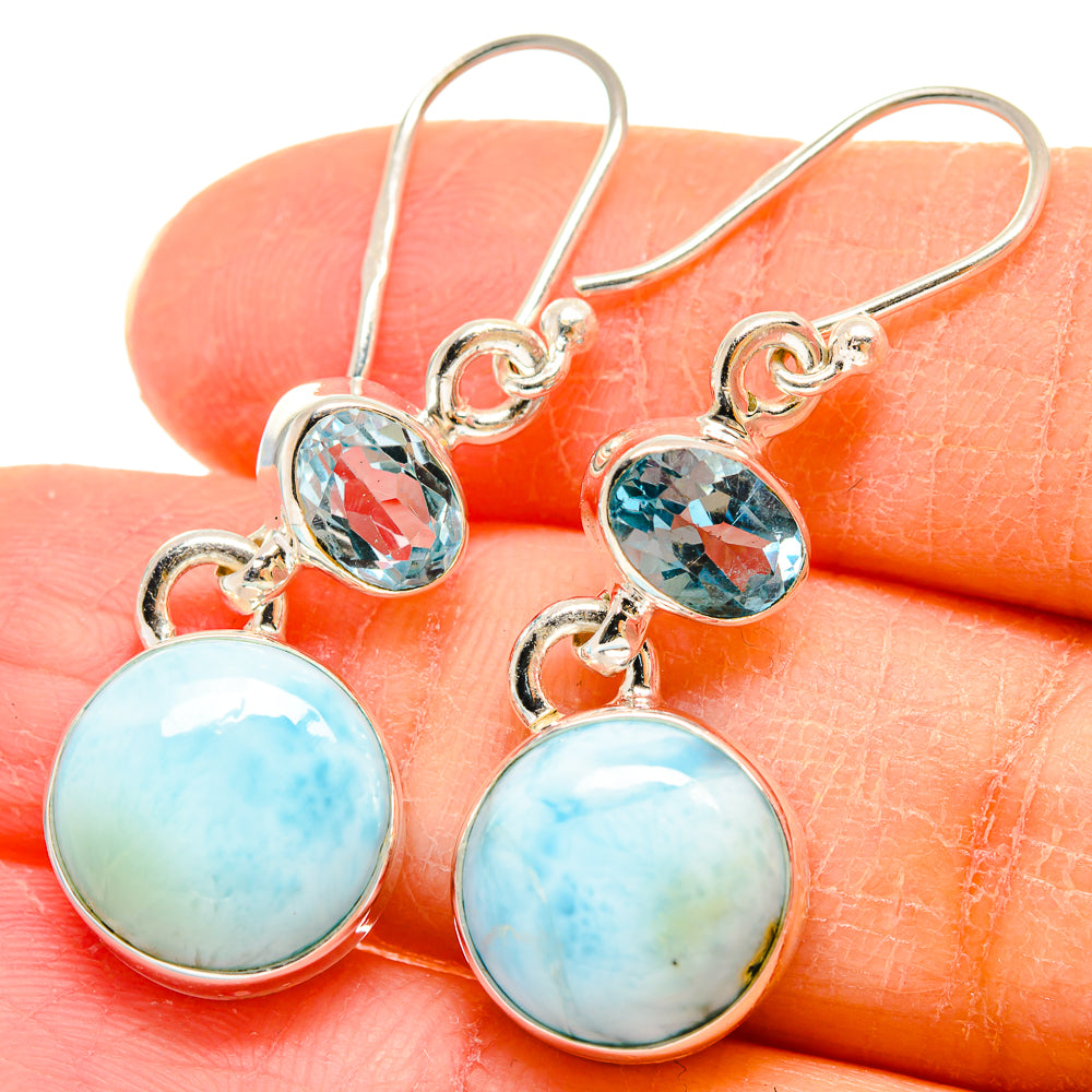Larimar Earrings handcrafted by Anasilvercos - EARR423865