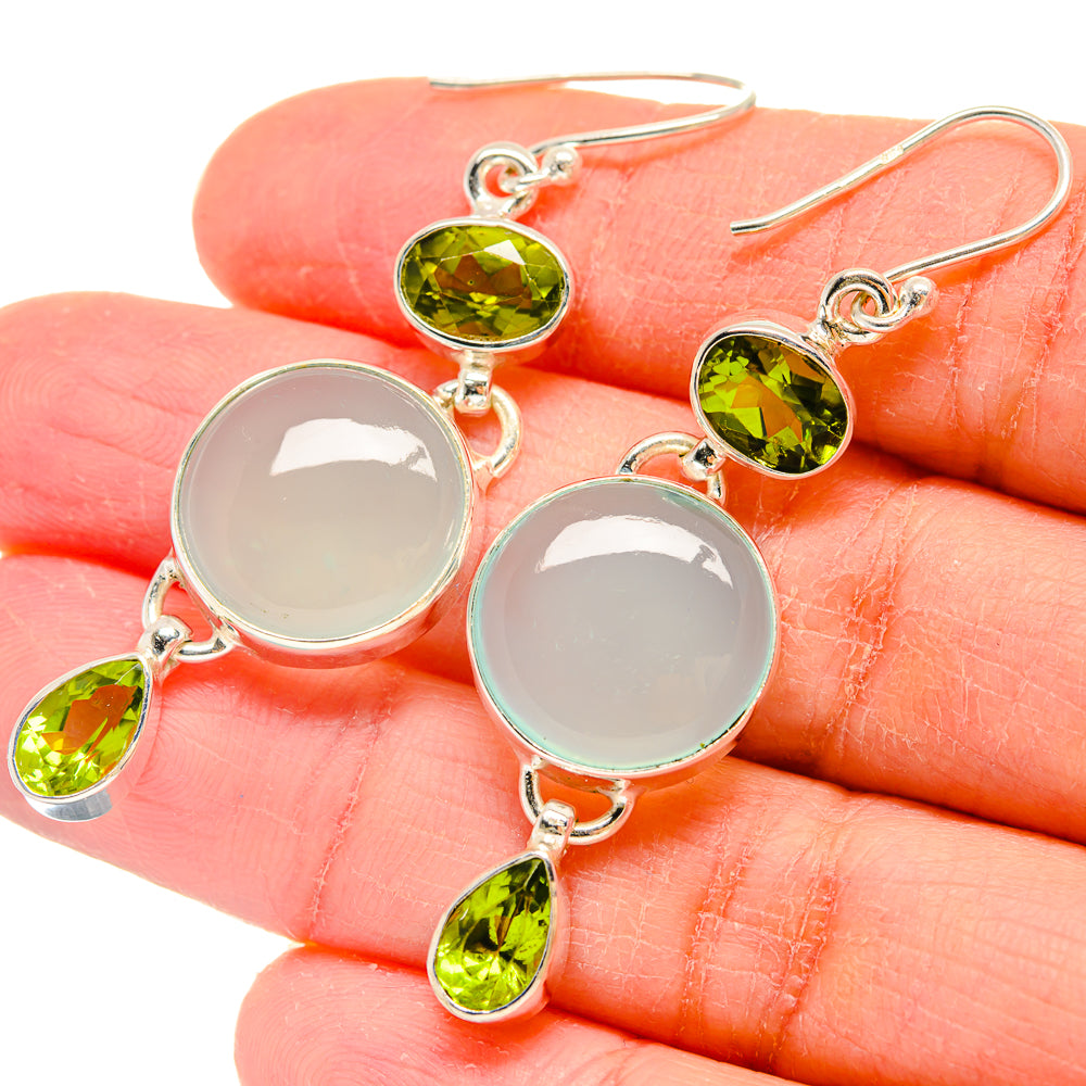 Aqua Chalcedony Earrings handcrafted by Anasilvercos - EARR423867