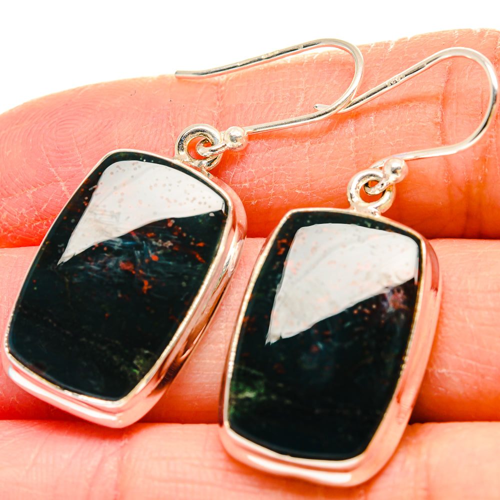 Bloodstone Earrings handcrafted by Anasilvercos - EARR423873